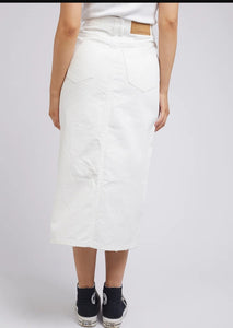 All about eve white denim skirt